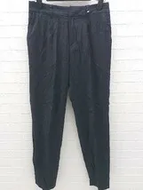 ◇ GALLARDAGALANTE ガリャルダガランテ ウエスト ゴム ストライプ タック パンツ 1 ネイビー *  【1002799044424】