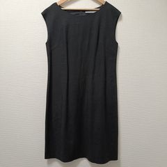 セオリーリュクス ノースリーブ ワンピース レーヨン×リネン ブラック無地 美品