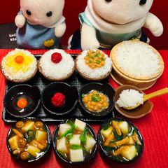 521 お米大好きセット⭐️ミニチュアフード　ご飯　ドールは　リカちゃん　シルバニア　バービー　ねんどろいど　ブライス　オビツ　樹脂粘土　ミニチュア　フェイクフード　フィギュア