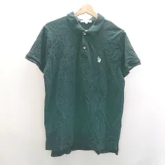 ◇ ⊂ U.S POLO ASSN ポイント刺繍 半袖 ポロシャツ サイズM ブラック レディース E  【1410100001507】