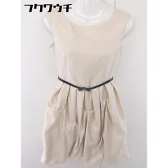 ◇ ◎ ef-de エフデ ベルト付 ノースリーブ ミニ ワンピース サイズ7 ベージュ レディース  【中古】 【1111080000367】