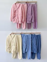 パジャマ ルームウェア 部屋着 かわいい モコモコ 冬 上下　極厚