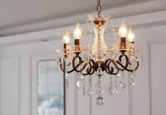 アイアンフランス取手➕おまけクリスタルカットシャンデリア飾り