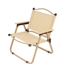 屋外 椅子 アウトドアチェア キャンプ用 折り畳み式 ベージュ色 Ｍサイズ