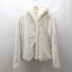◇ ⊇ MOUSSY マウジー 無地 長袖 フード付きボアジャケット サイズM ホワイト系 レディース メンズ E  【1507030014537】