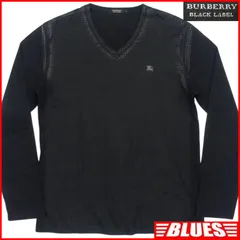 BURBERRY BLACK LABEL 廃盤 バーバリーブラックレーベル Tシャツ L ロンT カットソー 長袖 日本製 黒 ブラック グレー 長袖シャツ シャツ_カットソーサイズL一覧←SEULB屋着古← TY4004
