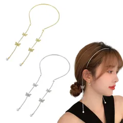 【人気商品】Doyime カチューシャ パール 可愛い 前髪 髪留め 髪飾り ヘアアクセサリー ヘアアレンジ レディース 子供大人兼用 耳飾り 金 銀 2本セット ヘッドドレス ゴールド シルバー