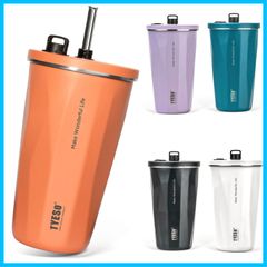 【特価商品】男の子 女の子 大容量 600ml ふた付き 保冷 保温 多色 アウトドア ホームオフィス 真空断熱 広口 ステンレス ストロー付き タンブラー TYESO