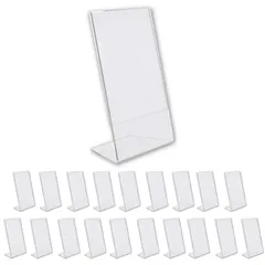 【数量限定】立て カード 値札 6×4cm pop ミニ アクリル 卓上 l型 20個 縦型 スタンド ポップ Smith GTM