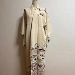 き35○ アンティーク 和装 レトロ　リメイク素材、シミあり　小紋　ワンピース素材　ハンドメイド素材