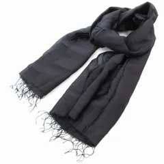 マックスマーラ MAX MARA 美品 ストール スカーフ 大判 フリンジ シルク 黒 ブラック /AEのサムネイル