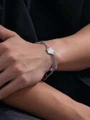 ジュエリー メンズ ブレスレット 1個 クラシックなクローバーデザイン エレガントなビジネススタイル メンズブレスレット