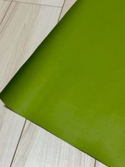 レザー生地　合皮　リーフグリーン色（つよい黄緑）長さ50×幅125  管理番号12