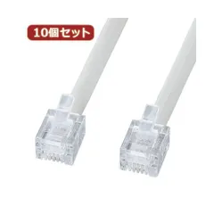 10個セット サンワサプライ エコロジー電話ケーブル（ノーマル） TEL-EN-