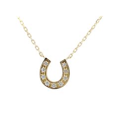 ポンテヴェキオ ホースシューモチーフ ダイヤモンド ネックレス 0.04ct K18YG(18金 イエローゴールド) 質屋出品
