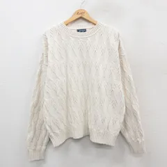 XL/古着 長袖 セーター メンズ 90s 大きいサイズ コットン クルーネック 白 ホワイト spe 25oct10 中古 ニット トップス