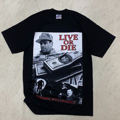 LA発 LIVE OR DIE グラフィック ヘビーウェイト 半袖 Tシャツ 黒 アンダーグラウンド