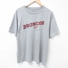 XL/古着 半袖 Tシャツ メンズ NFL デンバーブロンコス クルーネック グレー 霜降り アメフト スーパーボウル 24jun27 中古