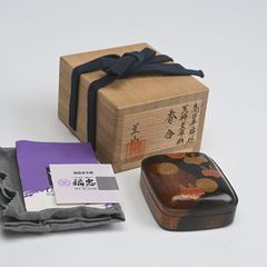 茶道具 黒柿香合 鮎蒔絵 坂田 峰俊 - メルカリ