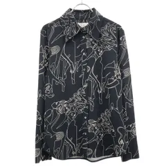 Victoria Beckham ヴィクトリアベッカム グラフィックプリンブラウスシャツ  ネイビー I 40