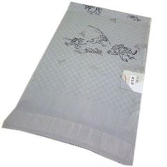 【訳あり】夏用 帯揚げ （グレー系：鳥獣戯画柄）風吹雪 江戸の粋 正絹 帯あげ 絹 変わり絽 和装小物
