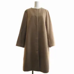 オペークドットクリップ OPAQUE.CLIP Lux-Veil wool mix ノーカラーロングコート センターベント 36 S ベージュ 637-99005 /REのサムネイル