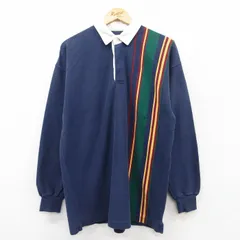 L/古着 セントジョンズベイ 長袖 ラガー シャツ メンズ 90s コットン 紺他 ネイビー spe 25jul02 中古 トップス