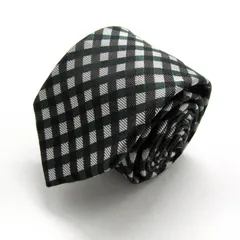 タカキュー ブランド ネクタイ チェック柄 格子柄 シルク PO  メンズ カーキ TAKA Q 【中古】