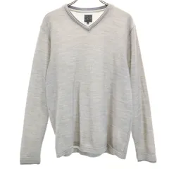Calvin klein カルバンクライン ウールブレンド 長袖 Vネック セーター M グレー ニット メンズ 古着