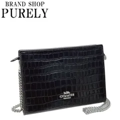 コーチ バッグ レディース COACH ショルダーバッグ エンボスド クロコダイル レザー スリム クロスボディ CR237 SV/BK ブラック