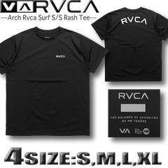 【2024年夏新作】RVCA ルーカ ラッシュガード メンズ Tシャツ 水陸両用 半袖 スポーツ サーフT ルカ 水着 サーフブランド 筋トレ フィットネス ヨガ トレーニング BE041-802-BLK