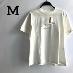 訳あり新品未使用タグ付き白ホワイトM半袖トップスTシャツ綿100%ロゴ丸襟