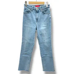 RED CARD × BEAMS レッドカード ビームス 別注ジーンズ デニムパンツ ストレートデニム カットオフ ストレッチ B28523 青 ライトブルー XSサイズ レディース 夏 ゴーゴー古着マルイ北千住店 19 No.北276