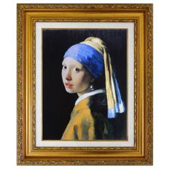 フェルメール 「真珠の耳飾りの少女」F6号 複製 　透明ジェル加工 　世界の名画　肖像画　美少女　青いターバン　パール　イヤリング　オランダ黄金期　バロック
