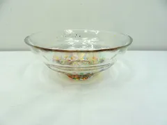 s24g-1111k【中古】津軽びいどろ　HANABI　はなび　金彩ガラス椀　サラダボウル　食器　中鉢　本体のみ
