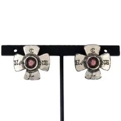 シャネル CHANEL グリポア クロス ピアス 99A シルバー パープルストーン ヴィンテージ アクセサリー 31 RUE CAMBON A13044 Y02009【中古】