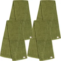 新品 ブルーム 今治タオル 認定 マフラータオル 4枚セット フィールド スポーツタオル 22×110cm やわらか 吸水 速乾 部屋干し アウトドア 綿100％ 日本製 (カーキグリーン)