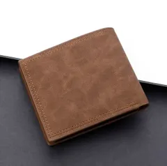 二つ折り財布 財布 レザーウォレット 二つ折り メンズ レザー コンパクト アウトドア 革 薄い 薄型 男の子 おしゃれ 札入れ かわいい ウォレット レトロ 多機能 ２つ折り ショートカードホルダー ビジネス レジャー 学生 小銭入れ 大容量 ブラウン