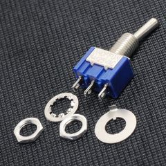 ミニトグルスイッチ 3ピン ON-OFF-ON 3ポジション ワッシャ等付 エレキギター等の改造/修理に