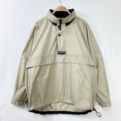CHAPS Ralph Lauren チャップス ラルフローレン ロゴ ハーフジップ ブルゾン アノラックパーカー プルオーバー 輸入古着 メンズ Mサイズ ベージュ【S74-3-VJ2b】