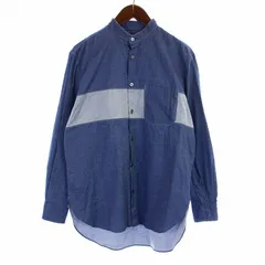 ランバンオンブルー LANVIN en Bleu シャツ カジュアルシャツ バンドカラー 長袖 46 S 青 ブルー /KUのサムネイル