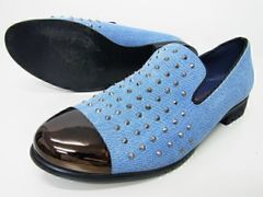 美品★ROYAL FLASH ロイヤルフラッシュ★Education from Youngmachines★スタッズオペラシューズ26cm【本物保証】スリッポン★デニム＆黒