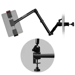 Bauhutte (バウヒュッテ) タブレットアーム BMA-100TB ポール への取り付け対応 7~12.9インチ ロング仕様 スチールラック対応