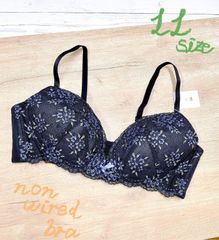 トリンプ ブルー花柄ノンワイヤーブラ LL   S047