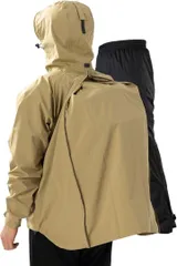BENQUE(ベンケ) リュックも濡れない レインウェア 上下セット メンズ 防水 雨具 カッパ 自転車 サイクル レインパンツ 登山 釣り バイク(ベージュ,  3XL)