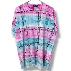 90s BEVERLY HILLS BOULEVARD Patterned Print T-Shirt 90年代 総柄 Tシャツ アメリカ製 USA製 シングルステッチ ビバリーヒルズ 古着 ビンテージ ヴィンテージ
