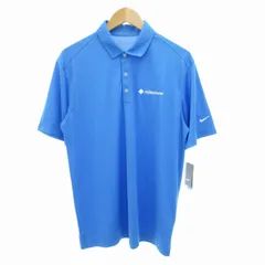 ナイキ NIKE ゴルフ GOLF タグ付き ポロシャツ 半袖 ロゴ 刺繍 M 水色 ライトブルー 637167-445 /GV