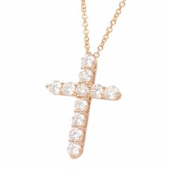 TIFFANY&Co. ティファニー ダイヤモンド クロス ペンダント ネックレス ミディアム 750 K18 PG ローズゴールド【送料無料】【中古】24441117