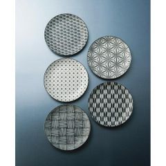 [신품·5영업일에 발송]아와사카 메이커 주문 [The modern Japanism] komon 케이크 접시 세트 선물 일본제 미노야키 식기 도자기 (aw0564546088012802)[입수:5]
