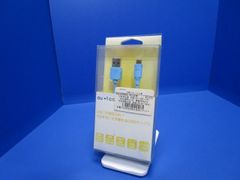 au+1collection microUSB 両面USBケーブル 1m U02 高出力最大2.4A ブルー